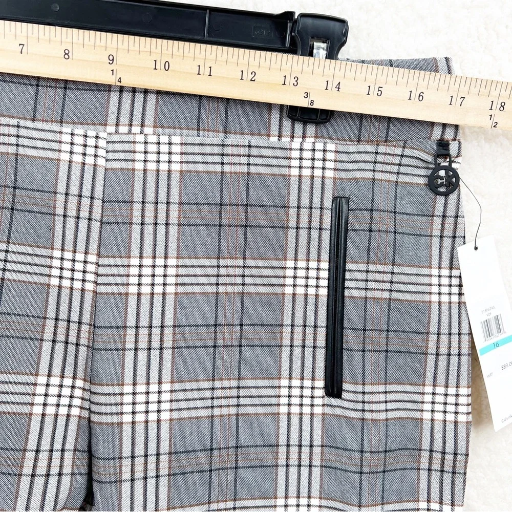 Calvin Klein Suit Plaid Stretch Pull On Women’s Pants Sz:16 NWT